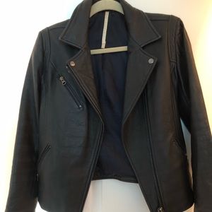 Truth & Pride Navy Leather Jacket